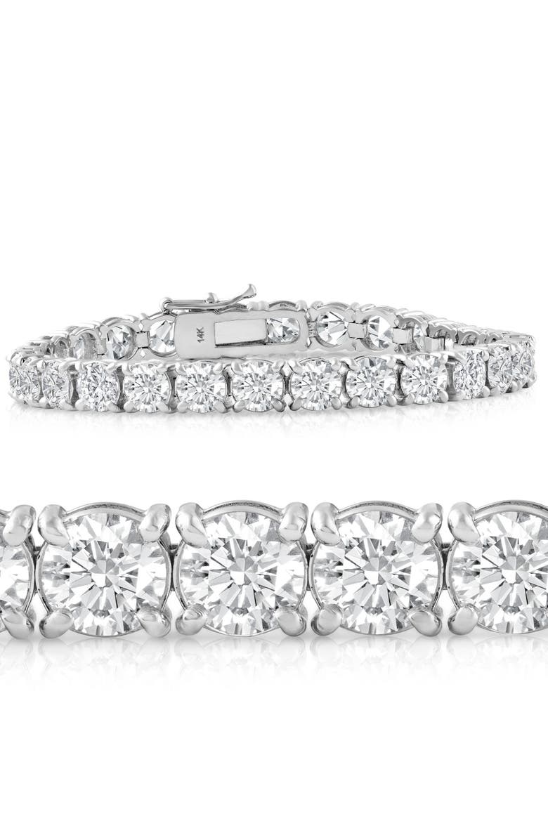 Bliss Diamond 20 Ct Lab Grown Diamond Tennis Bracelet 14k Gold 7", Main, color, 14K White Gold