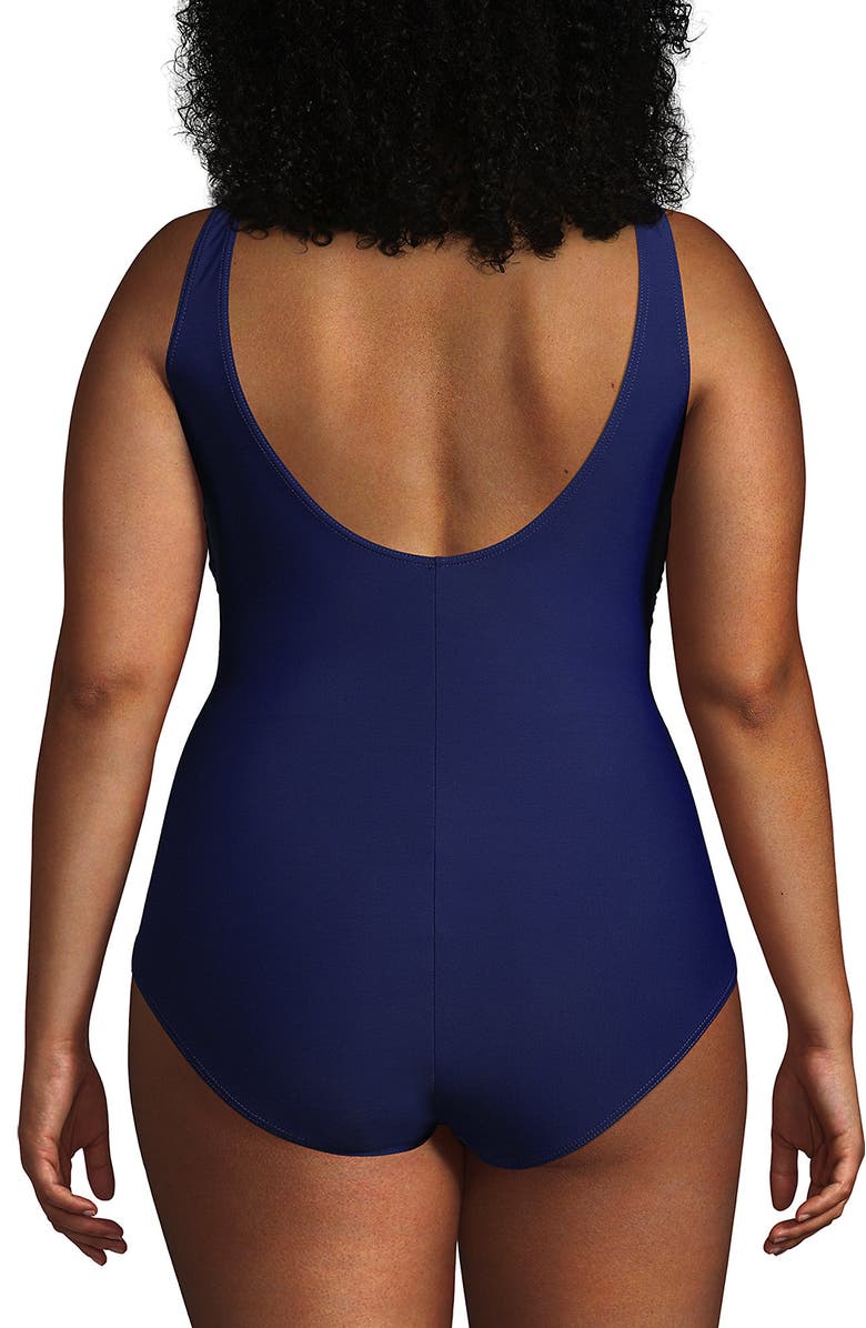 Lands' End Plus Size DD-Cup Slender Tummy Control Chlorine Resistant Wrap One Piece Swimsuit, Alternate, color, 