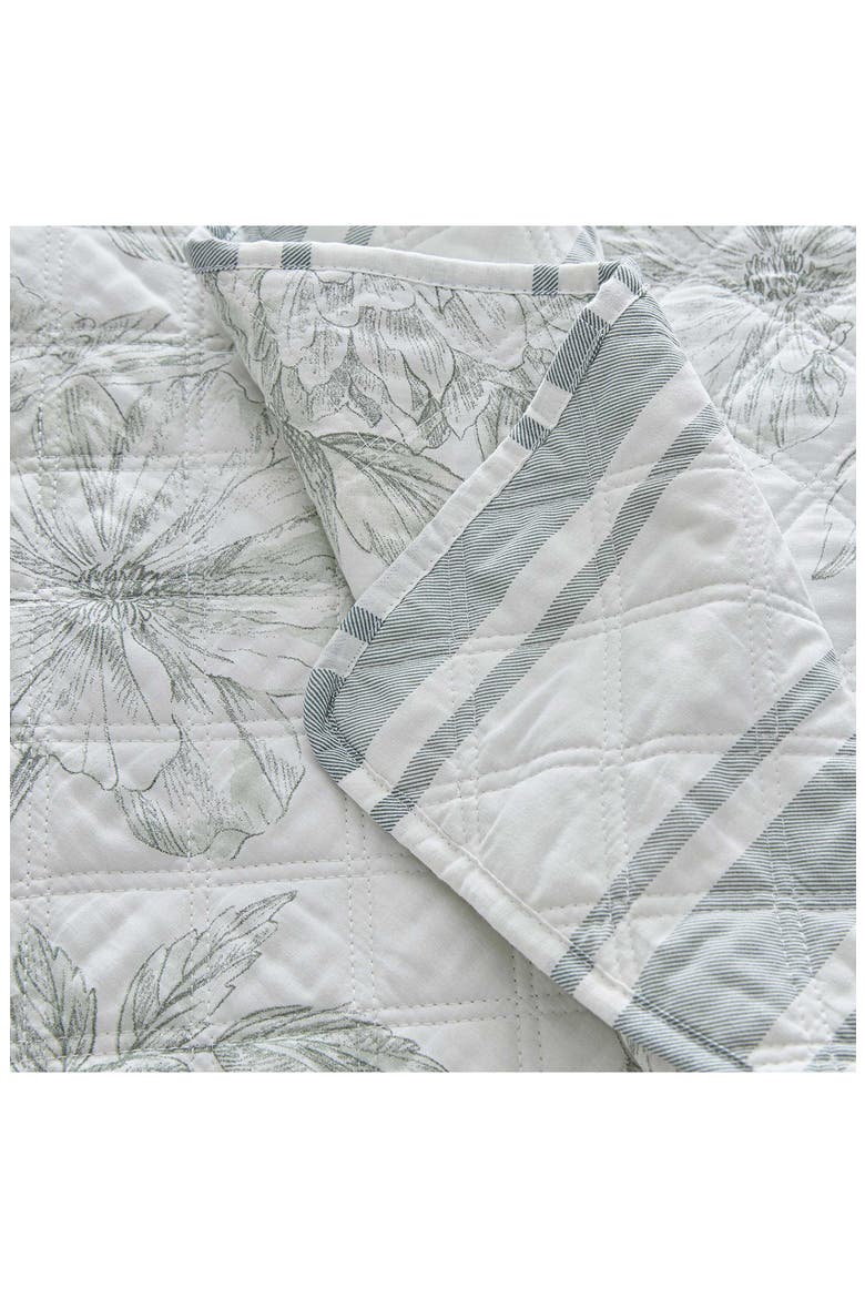 Vine Flora Reversible Quilted Throw, Alternate, color, LIGHT SAGE