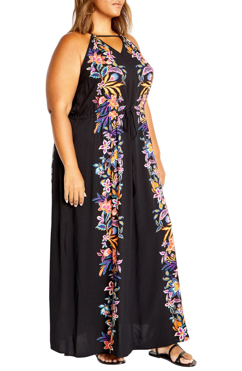 City Chic Island Floral Maxi Dress, Alternate, color, 