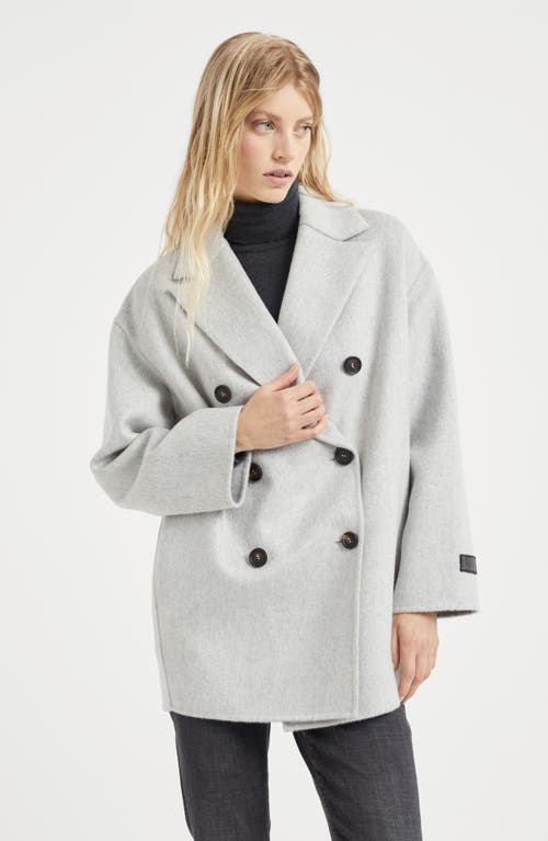 Brunello Cucinelli Hand-finished Caban Jacket In Light Grey