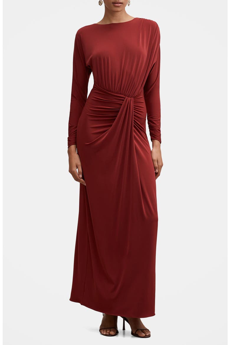 Emelda Twist Maxi Dress, Main, color, BURGUNDY RED