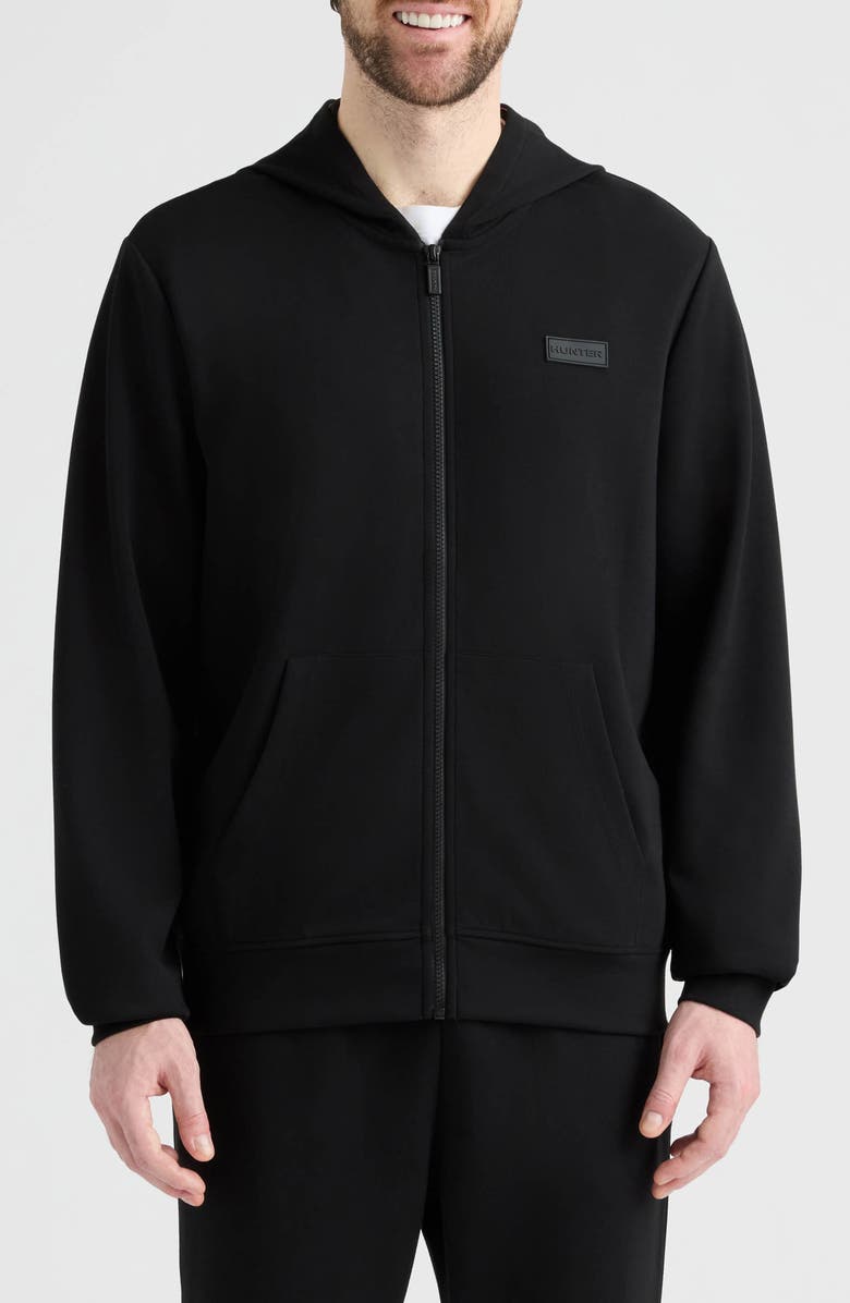 Hunter Monty Scuba Zip Hoodie, Main, color, Black
