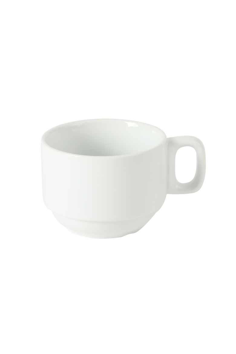 Gracious Dining 9-Piece Stoneware Cappuccino Cup and Saucer Set with Metal Stand, Alternate, color, White