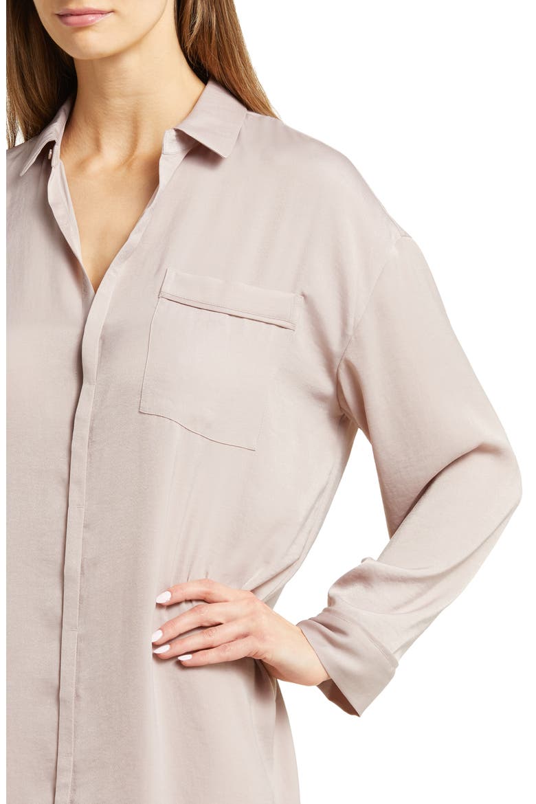 Satin Nightshirt, Alternate, color, FEATHER