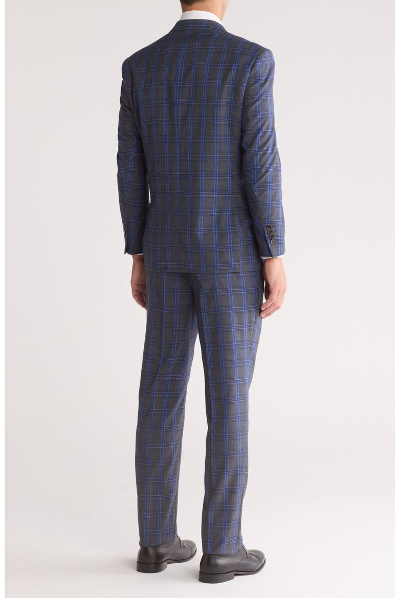 Slim Fit Check Double Breasted Suit, Alternate, color, CHARCOAL