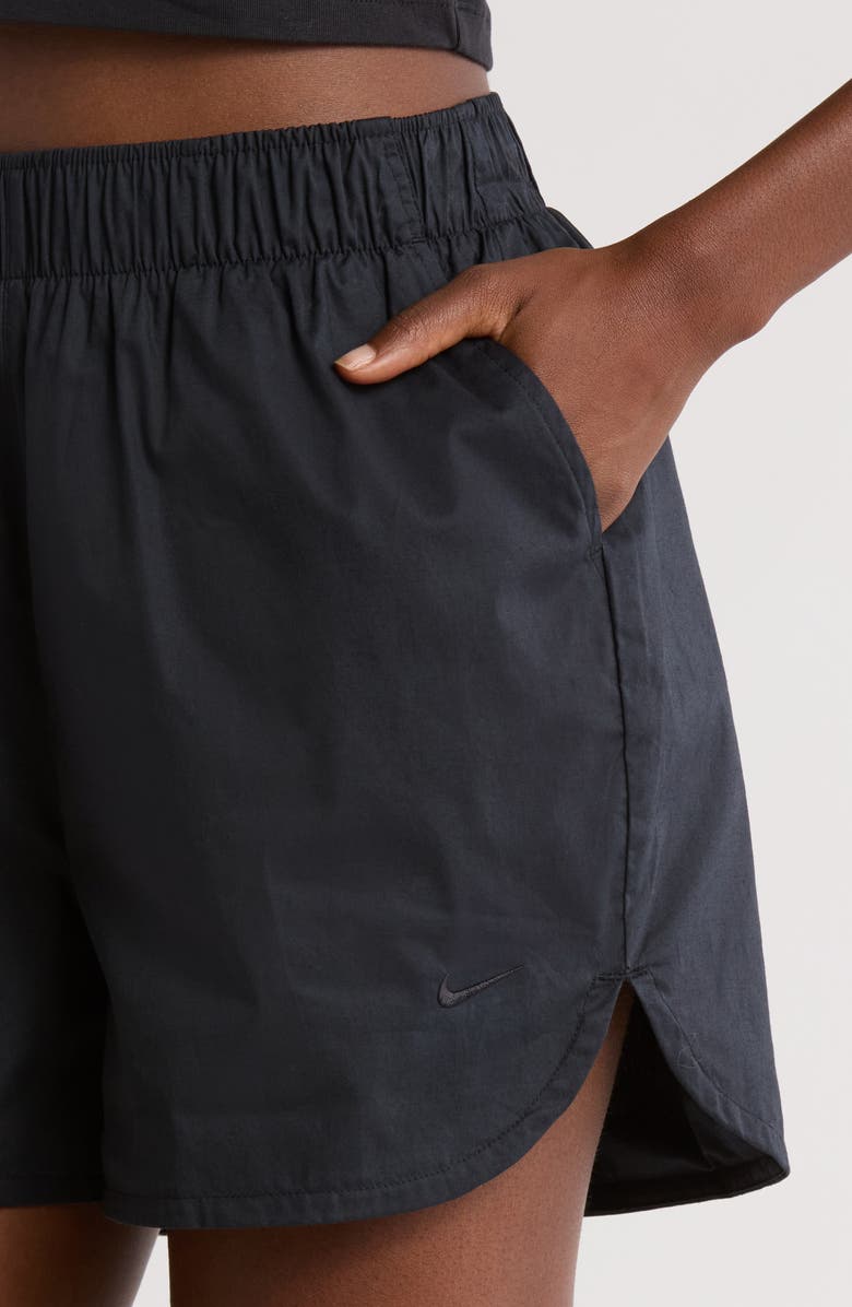 Nike Sportswear Chill Poplin Mid-Rise 5-Inch Shorts, Alternate, color, Black/ Black