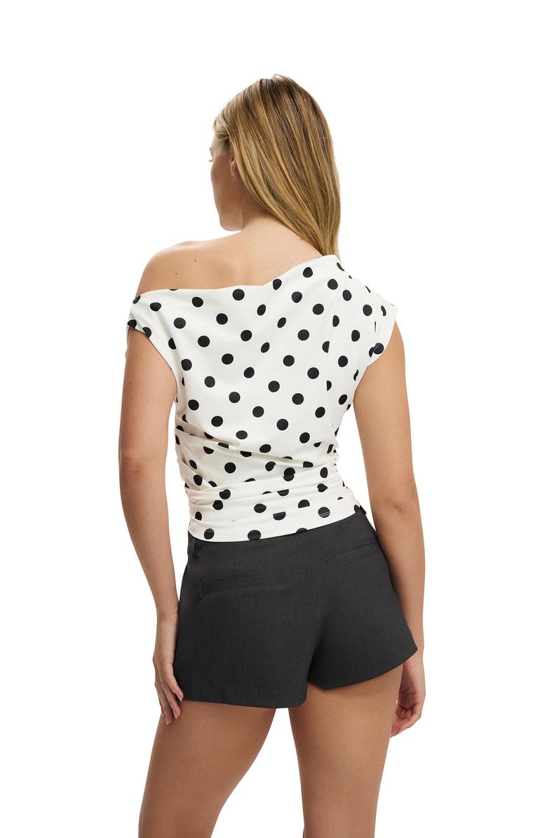Cotton On Women's Georgie Off Shoulder Short Sleeve, Alternate, color, Polka Dot