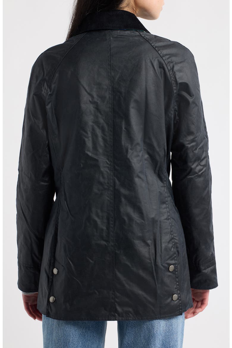 125th Anniversary Beadnell Waxed Cotton Jacket, Alternate, color, NAVY/ SEATTLE TARTAN