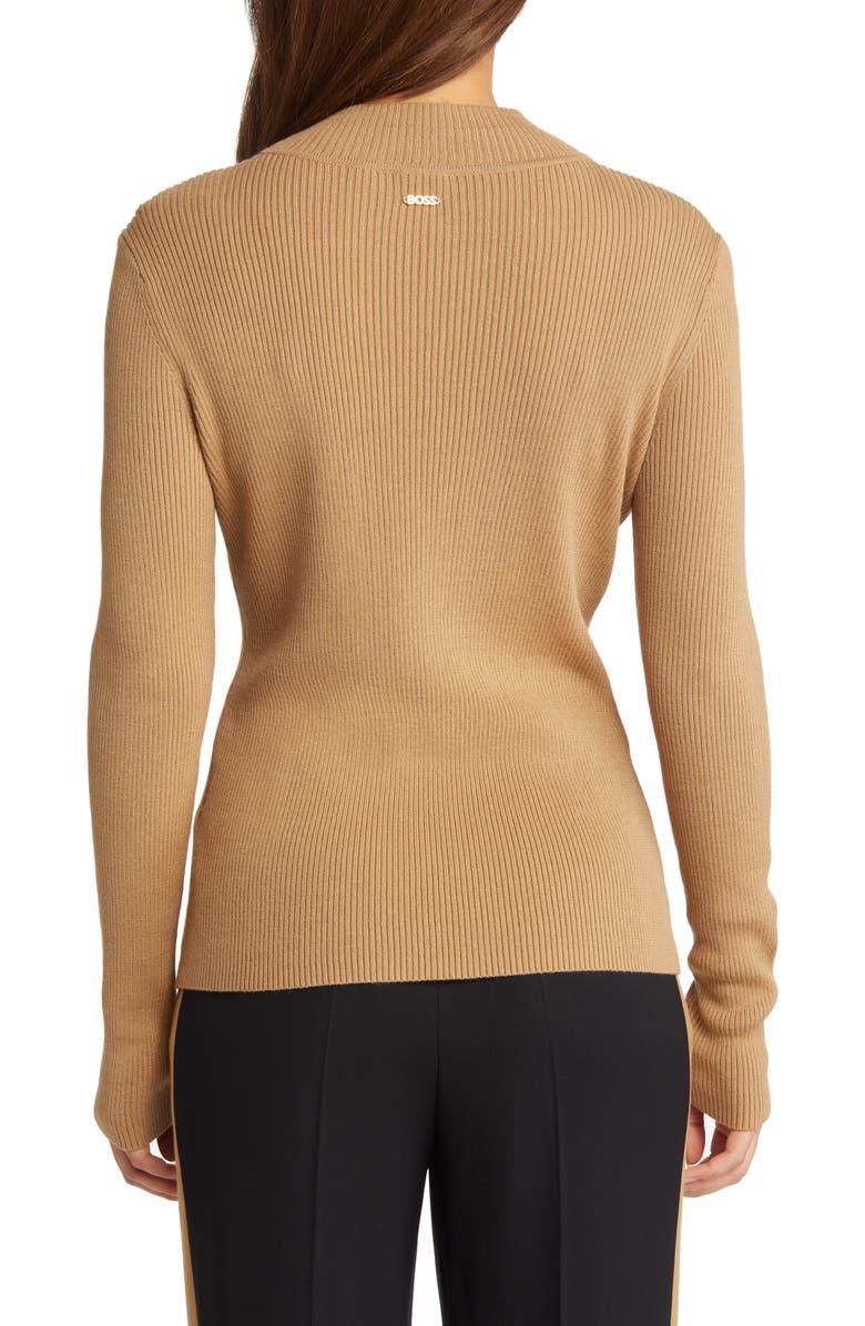 BOSS Fortney Rib Button Shoulder Wool Blend Sweater, Alternate, color, 