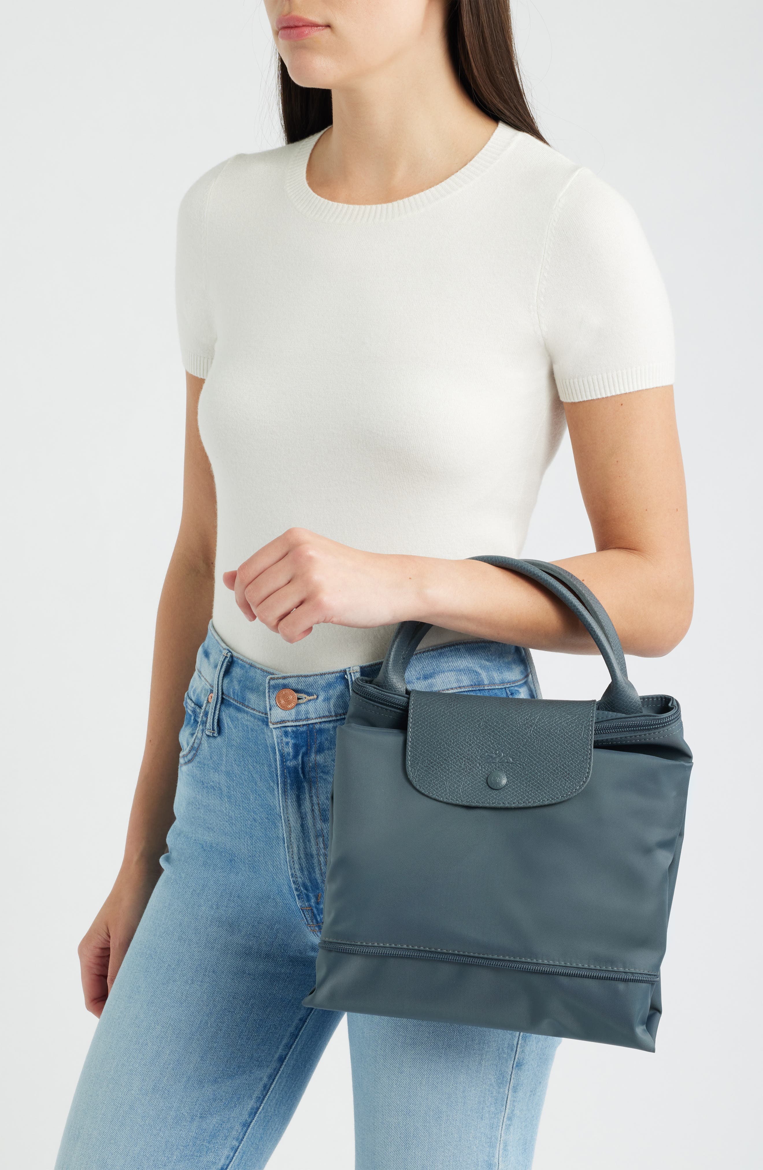 Le Pliage One S Canvas Travel Bag Expandable, Alternate, color, ANTHRACITE