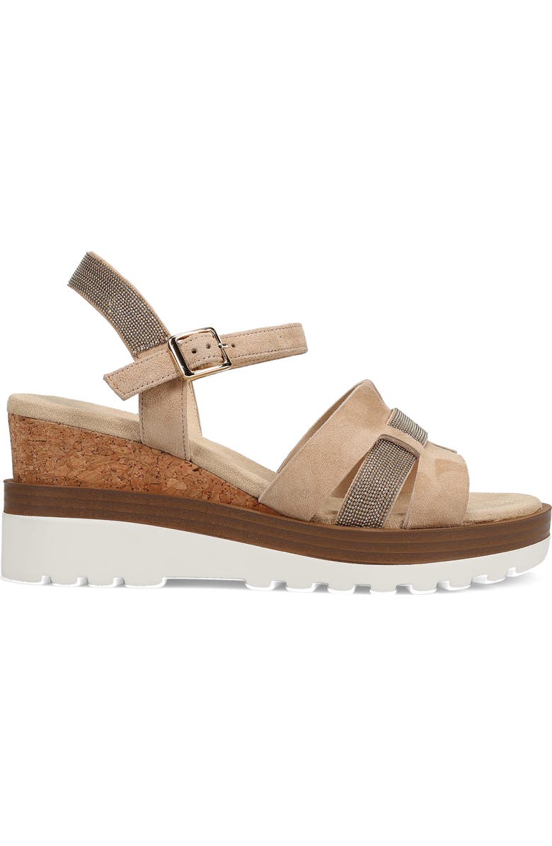 VANELi Caitlin Ankle Strap Wedge Sandal, Alternate, color, Beige