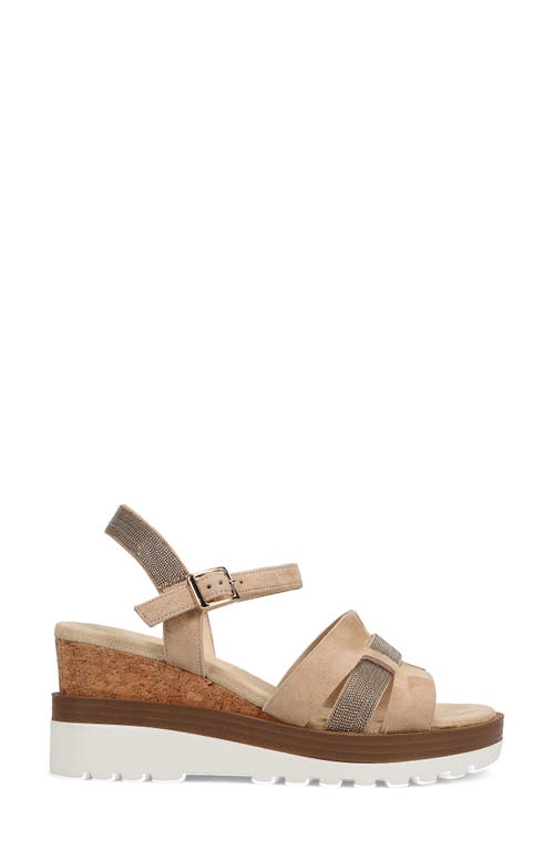 Vaneli Caitlin Ankle Strap Wedge Sandal In Beige
