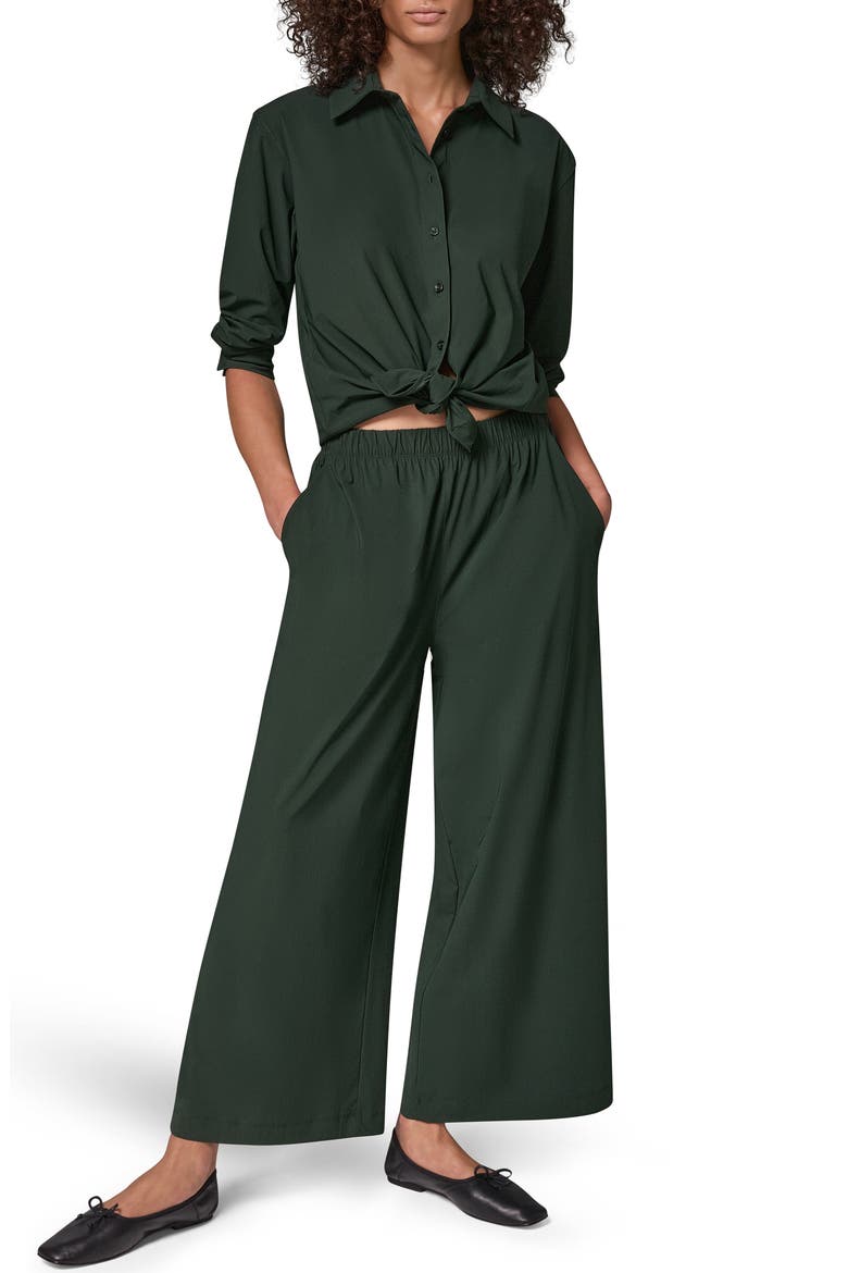 Relaxed Mid Rise Ankle Wide Leg Pants, Alternate, color, BLACK FOREST