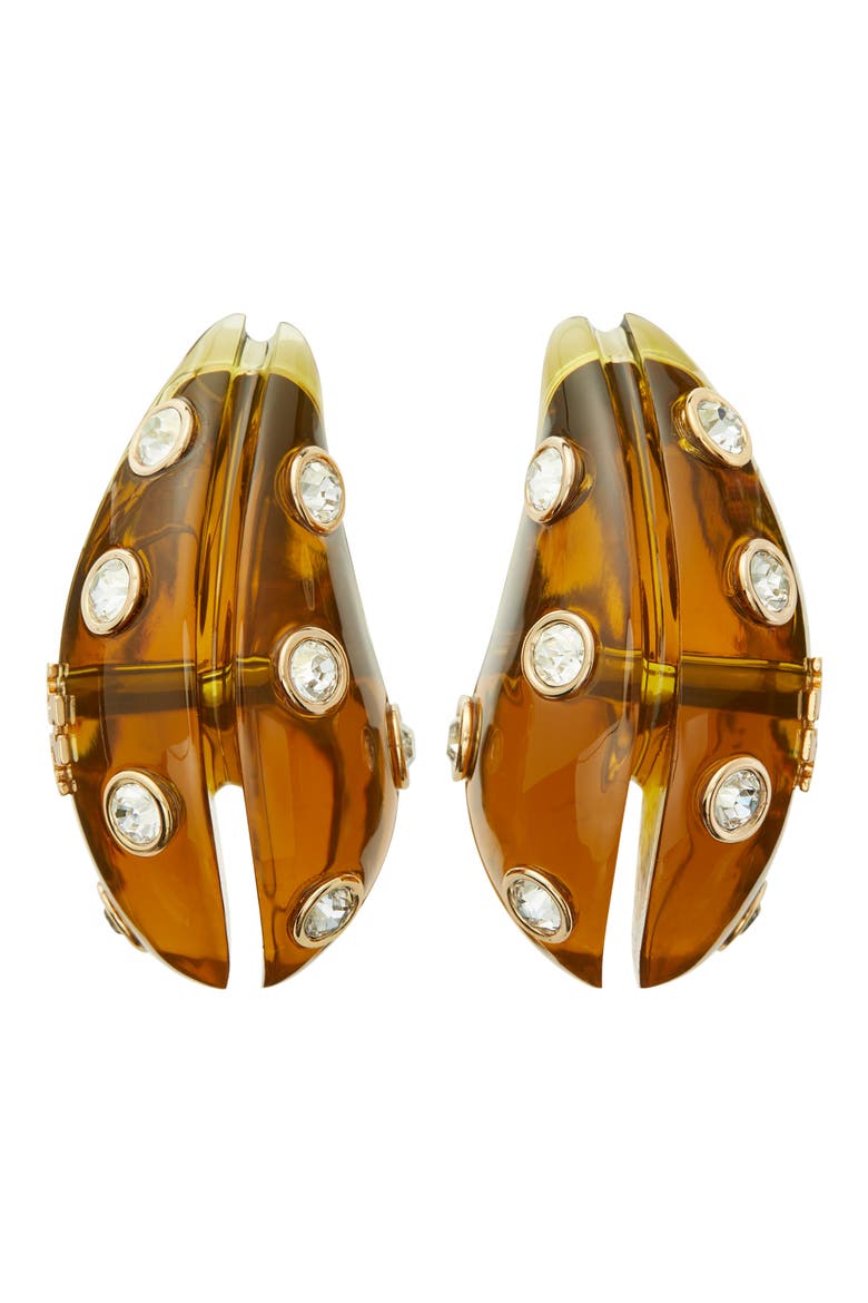 Pierced Earrings, Main, color, BROWN / CRYSTAL