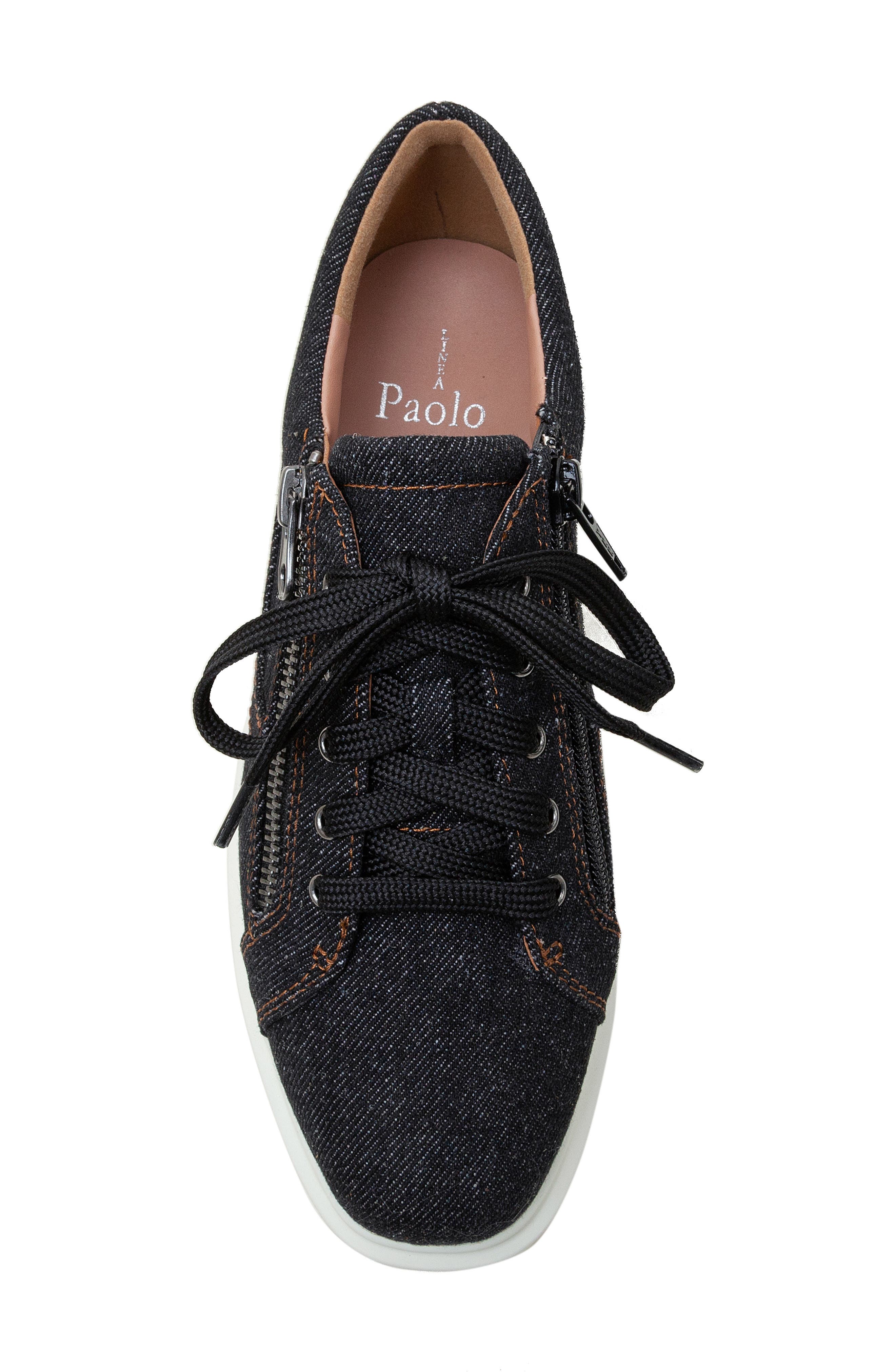 Linea Paolo Kalula Denim Zip Sneaker, Alternate, color, Black Denim