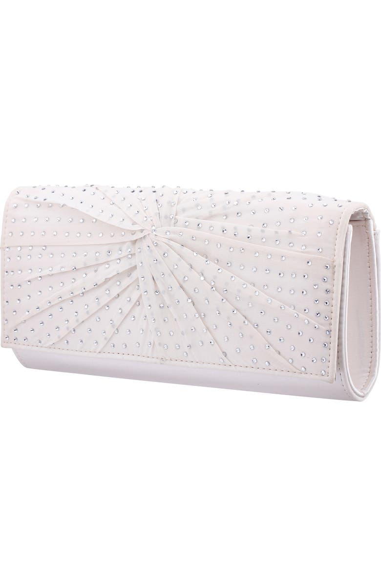 Nina Unique Crystal Clutch, Alternate, color, Ivory