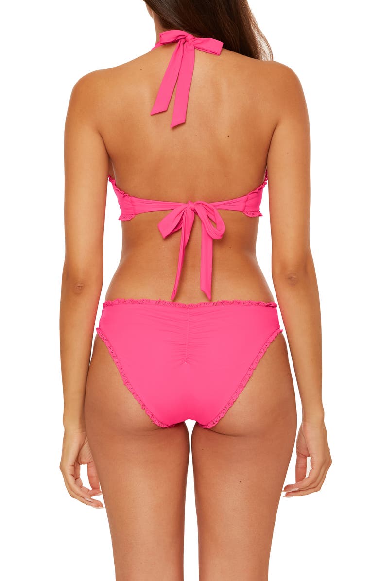 Becca Frills Adela Hipster Bikini Bottoms, Alternate, color, Punch