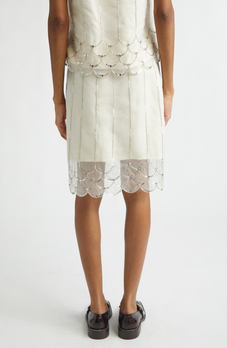 Wales Bonner Triumph Beaded Silk Organza Skirt, Alternate, color, Ivory