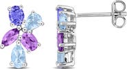 DELMAR Semiprecious Stone Cluster Stud Earrings