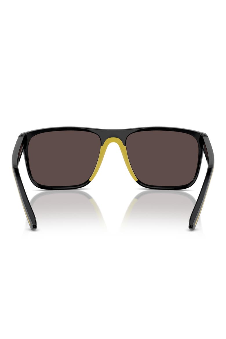 59mm Mirrored Square Sunglasses, Alternate, color, BLACK