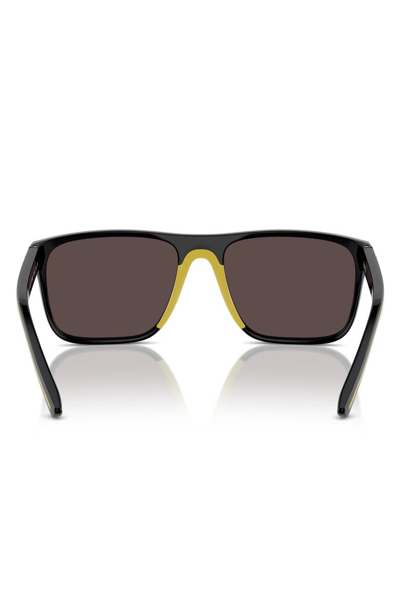 Scuderia Ferrari 59mm Mirrored Square Sunglasses, Alternate, color, Black