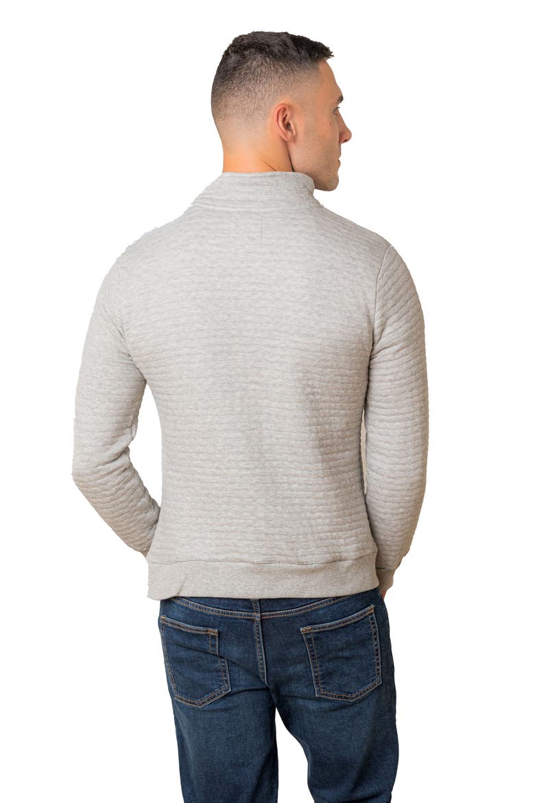 Quilted Half Zip Pullover, Alternate, color, Quilted Light Gray Heather