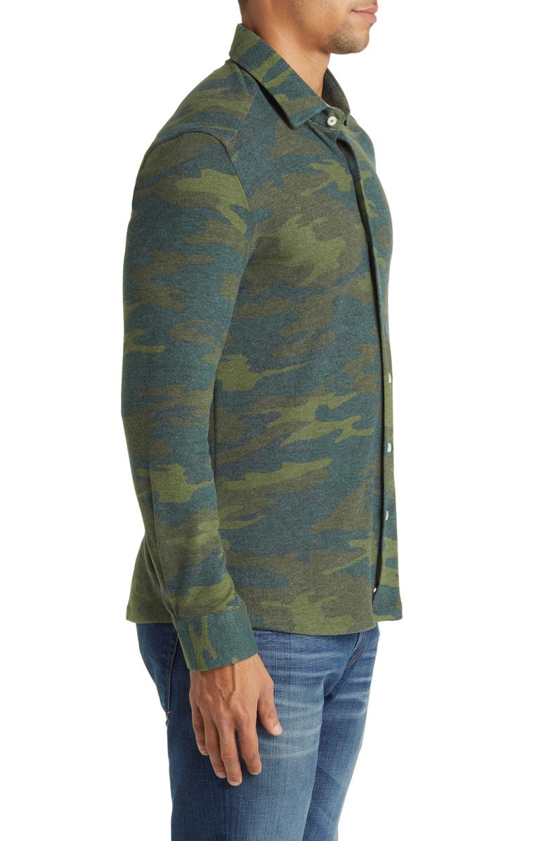 Stone Rose Camo Wrinkle Resistant Tech Fleece Button-Up Shirt, Alternate, color, 