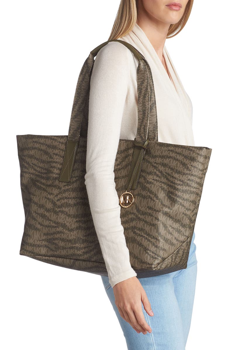 MICHAEL Michael Kors The Michael Large Logo Animal Print Tote, Alternate, color,