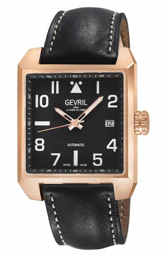 Herald Square Swiss Automatic Leather Strap Watch, 38mm