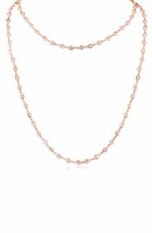 CZ by Kenneth Jay Lane Cubic Zirconia Station Chain Layered Necklace