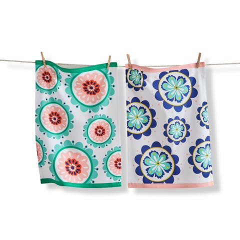 Eclectic Fun Multi Cotton Dishtowel Set of 2 26 x 18 in