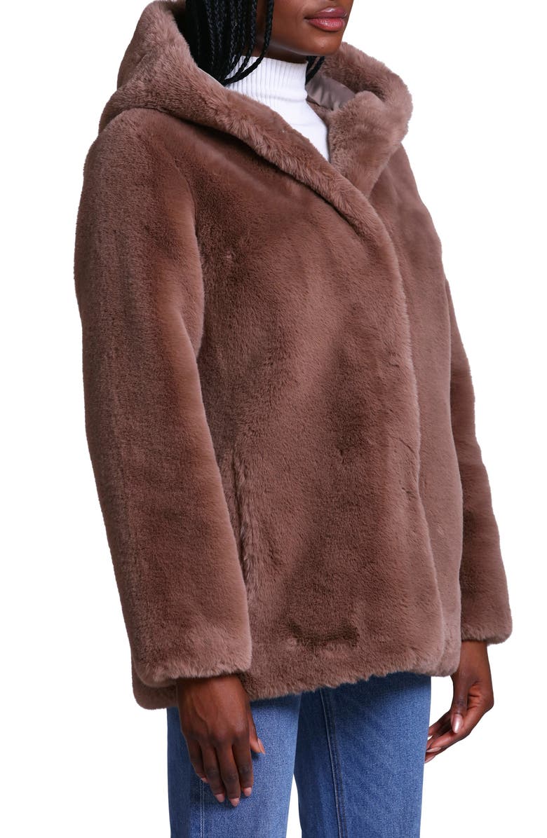 Avec Les Filles Faux Fur Hooded Coat, Alternate, color, 