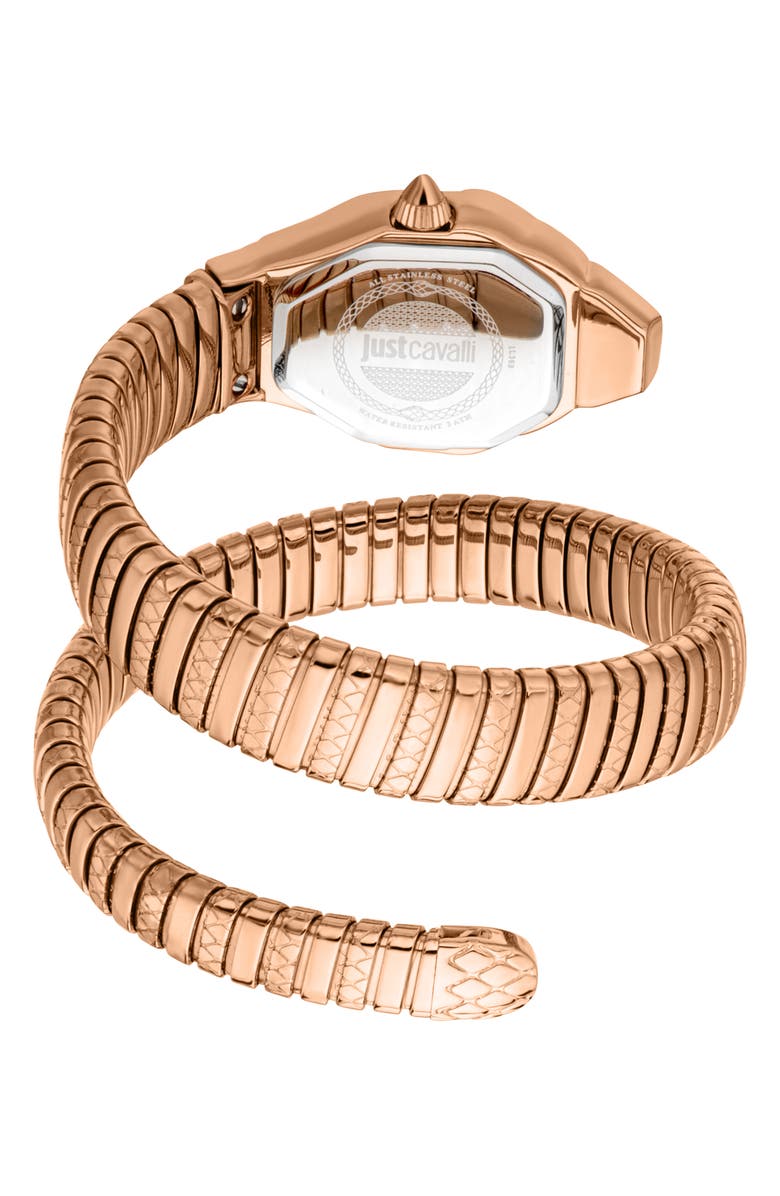 Just Cavalli Snake Wraparound Bracelet Watch, 22mm x 34.5mm, Alternate, color,