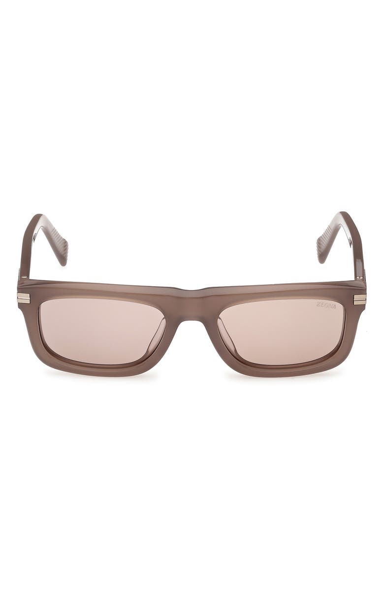 ZEGNA 55mm Rectangular Sunglasses, Main, color, 