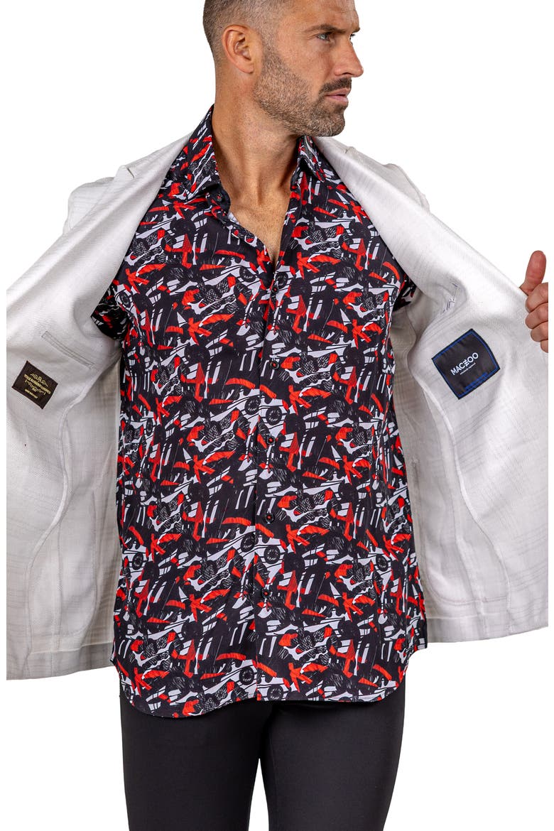 Unconstructed Marthy015 White Glen Check Peak Lapel Blazer, Alternate, color, WHITE