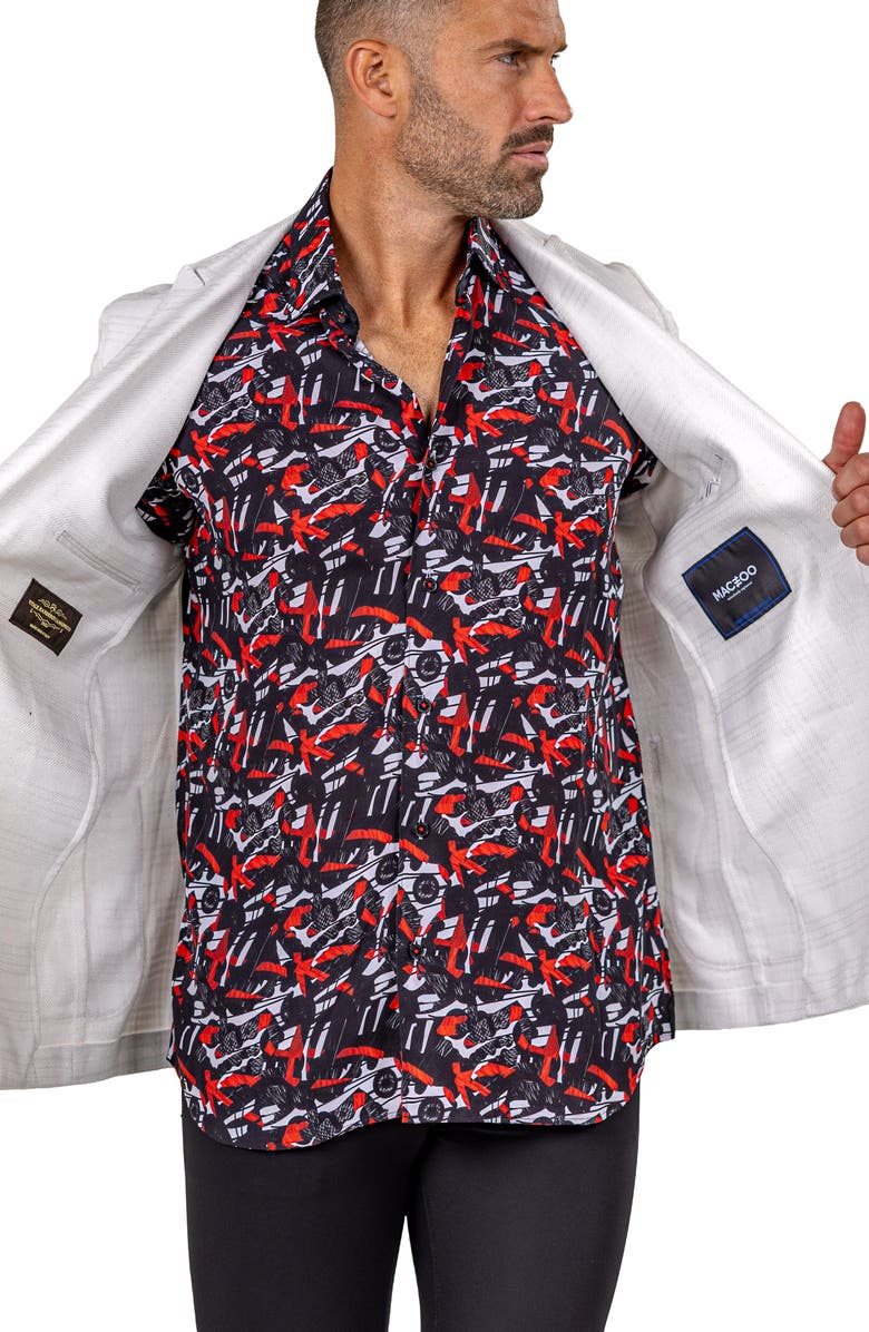 Maceoo Unconstructed Marthy015 White Glen Check Peak Lapel Blazer, Alternate, color, White