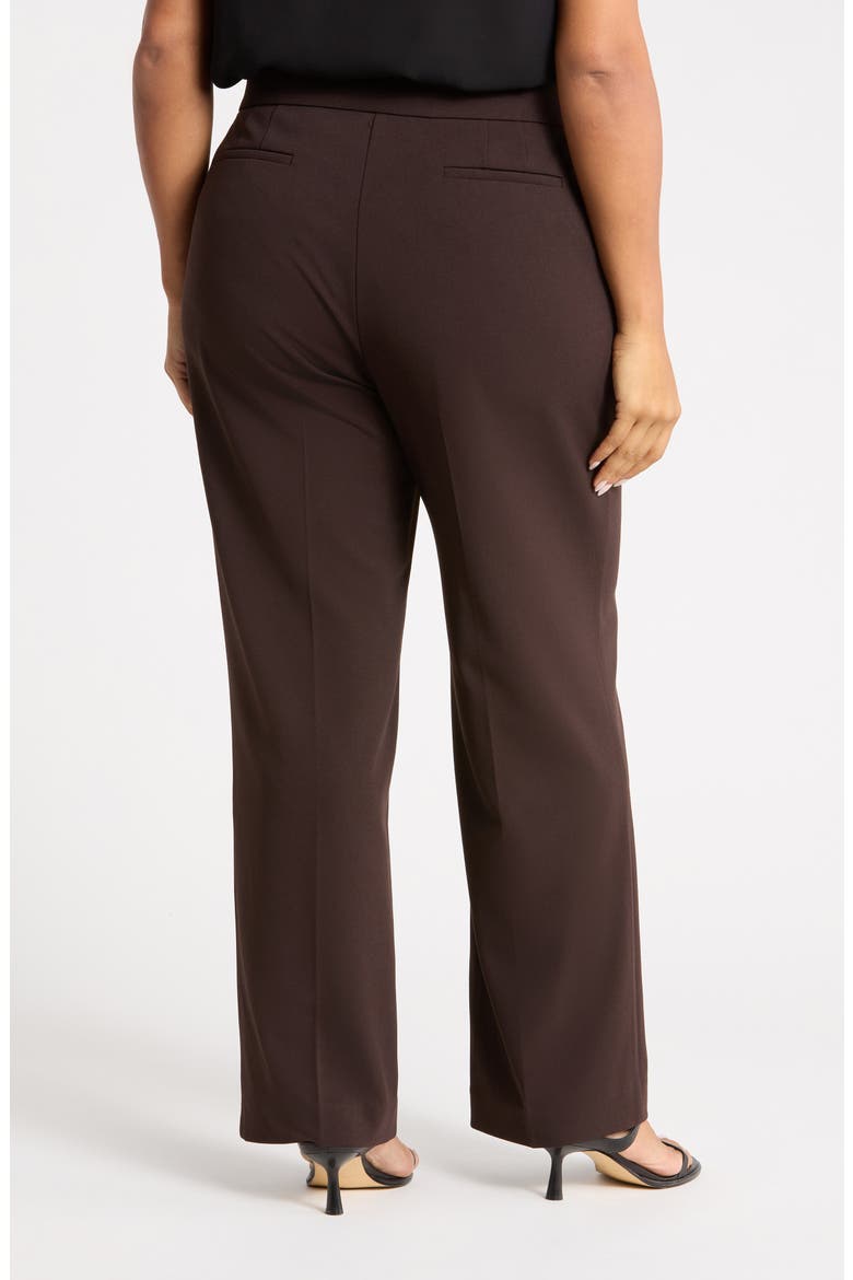 Pull-On Crepe Straight Leg Pants, Alternate, color, CHOCLATE BROWN