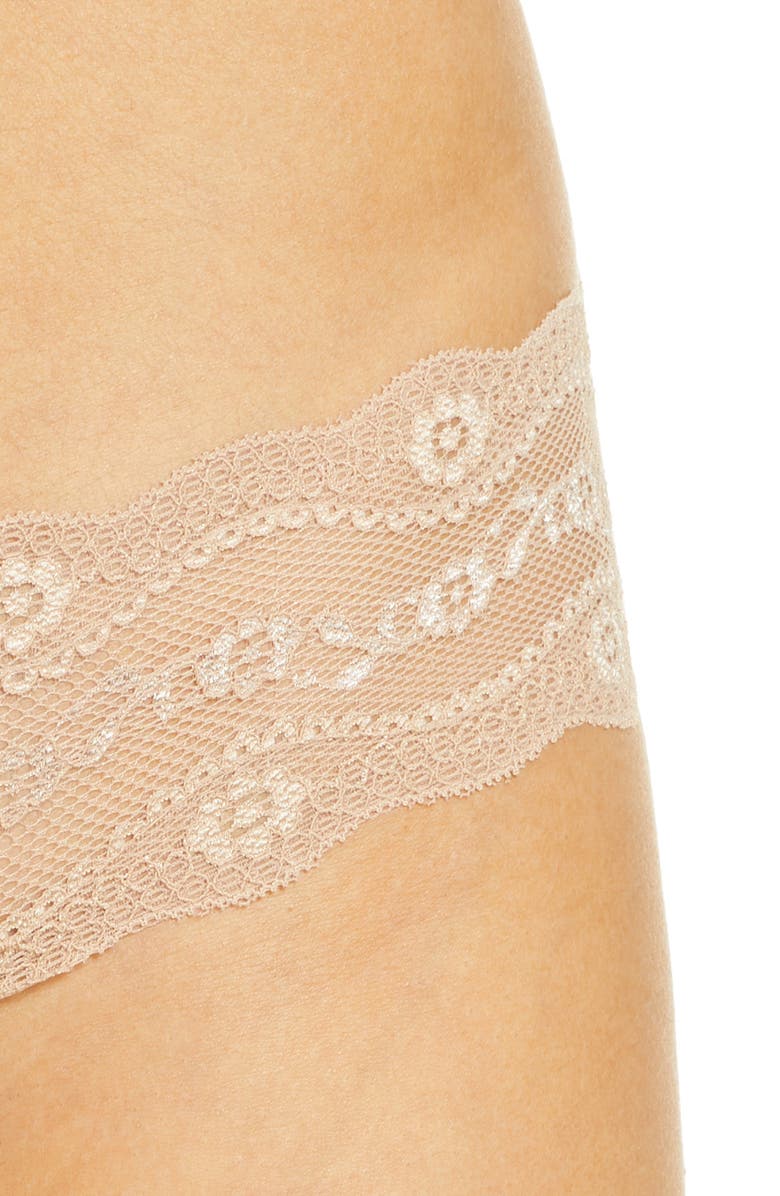b.tempt'd by Wacoal 'Lace Kiss' Thong, Alternate, color, Au Natural