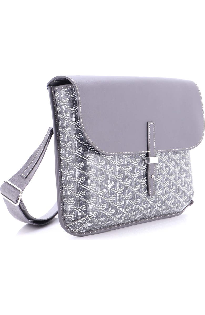 Pre-Owned Goyard Coursier Messenger Bag Coated Canvas and Leather, Alternate, color, Gray