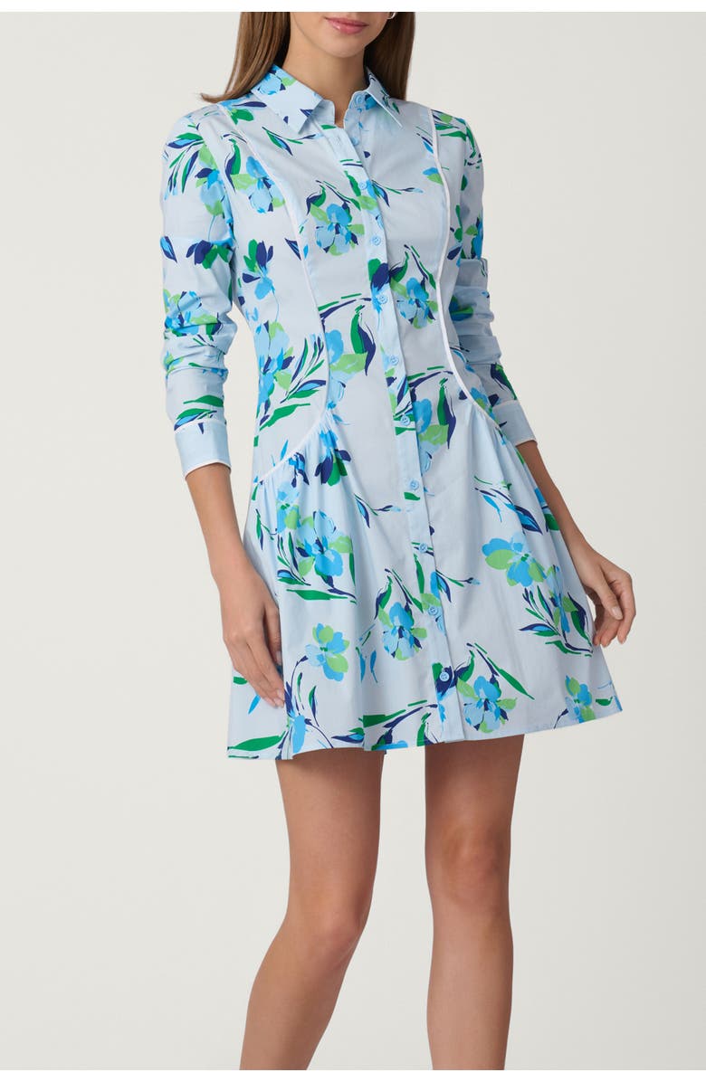 Shoshanna Seabreeze Print Poplin Millie Dress, Main, color, French Blue Multi