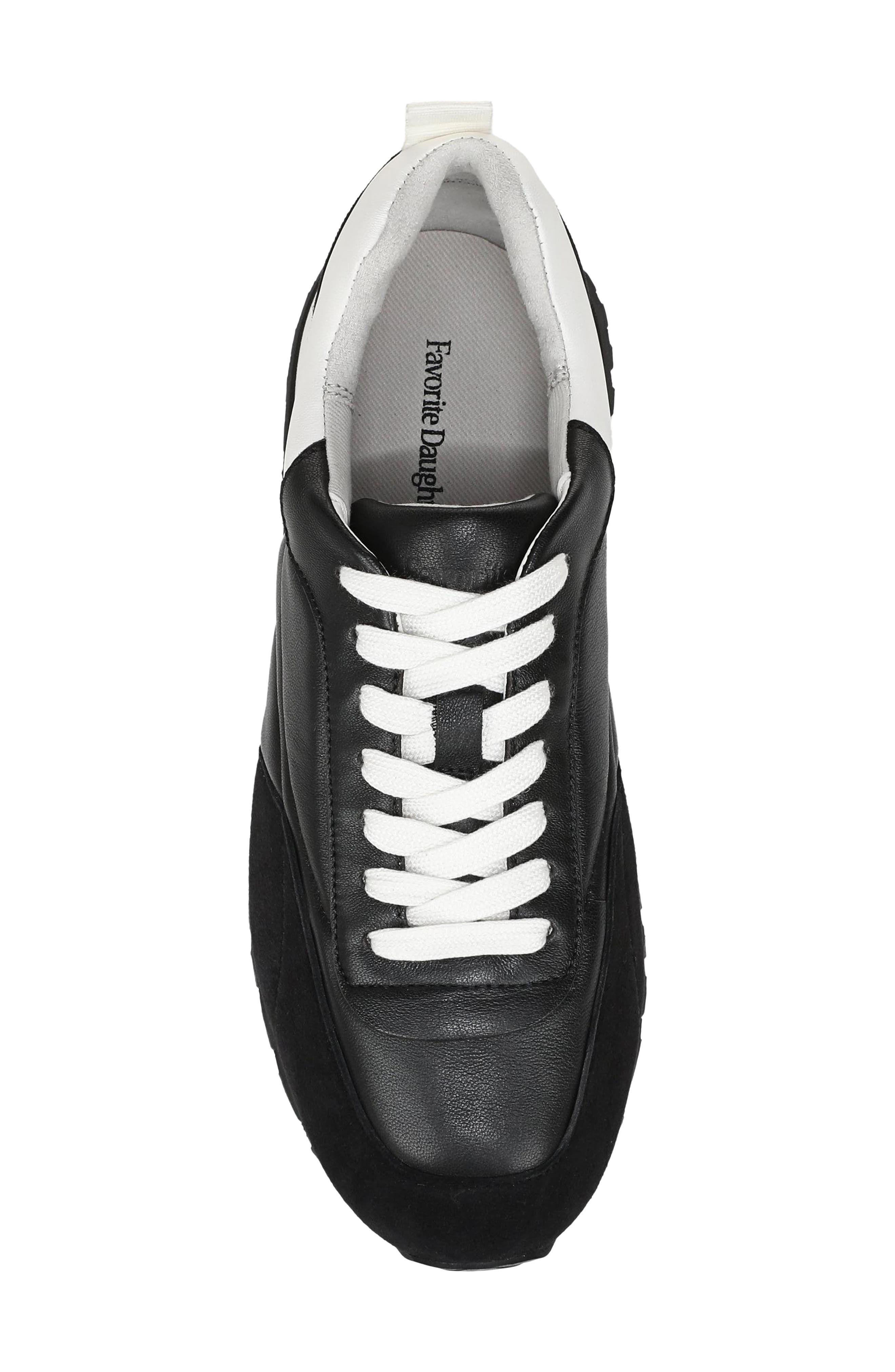 Favorite Daughter Sophia Sneaker, Alternate, color, Black/ Snow White Leather