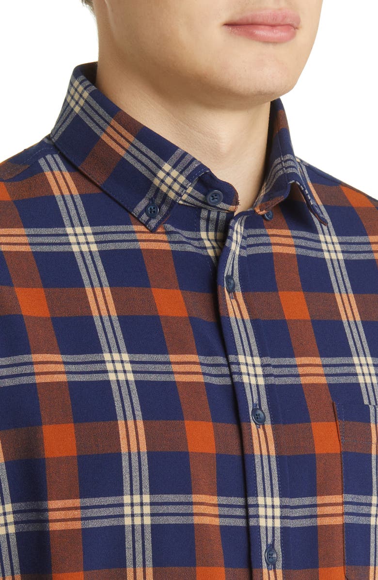 Mizzen+Main Men's City Trim Fit Plaid Stretch Flannel Button-Down Shirt, Alternate, color,