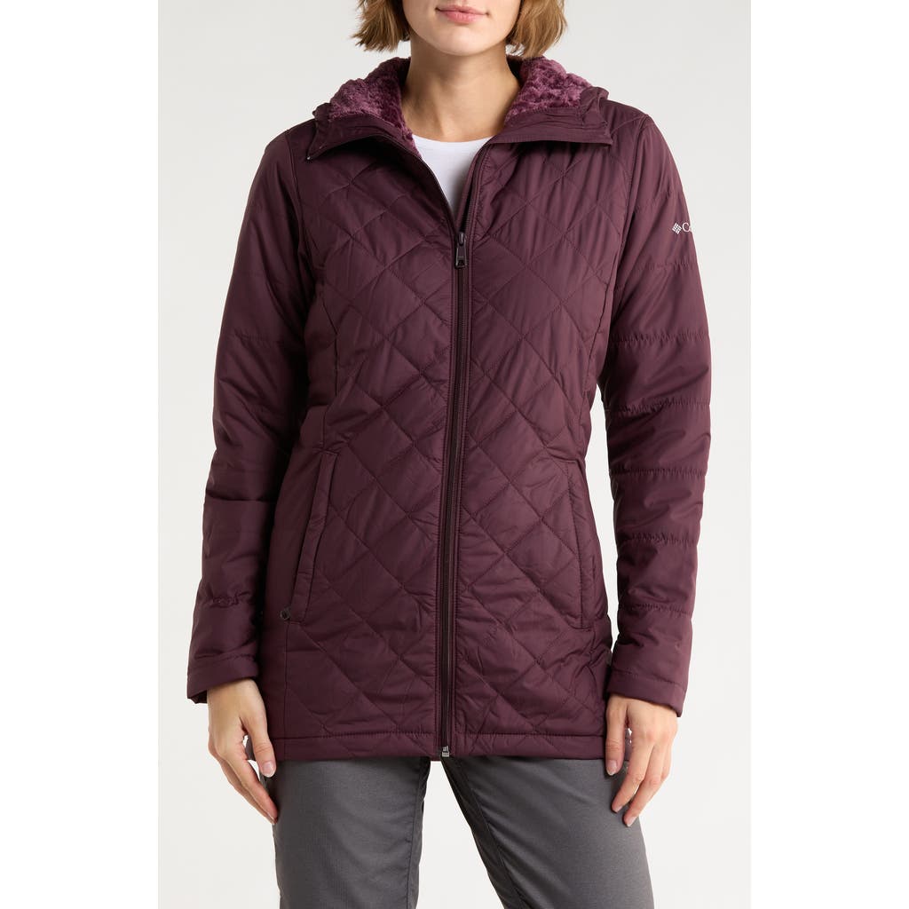 Columbia Snowmelt Valley Water Repellent Quilted Jacket In Burgundy