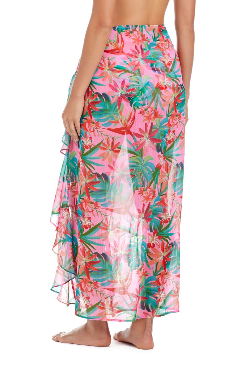 BLEU by Rod Beattie Ruffle Chiffon Sarong Cover-Up, Alternate, color, 