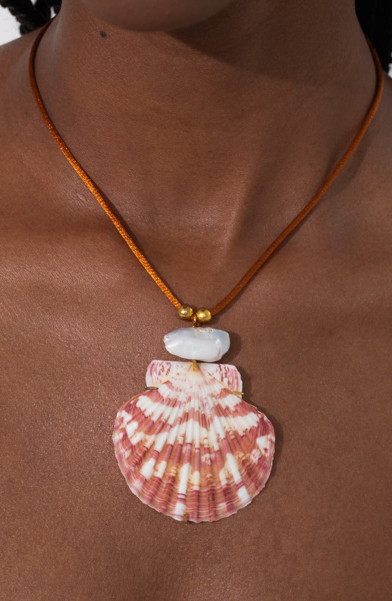 Jennifer Behr Calandra Shell Pendant Necklace, Alternate, color, 