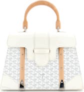 Pre-Owned Goyard Saigon Top Handle Bag Coated Canvas with Leather MM