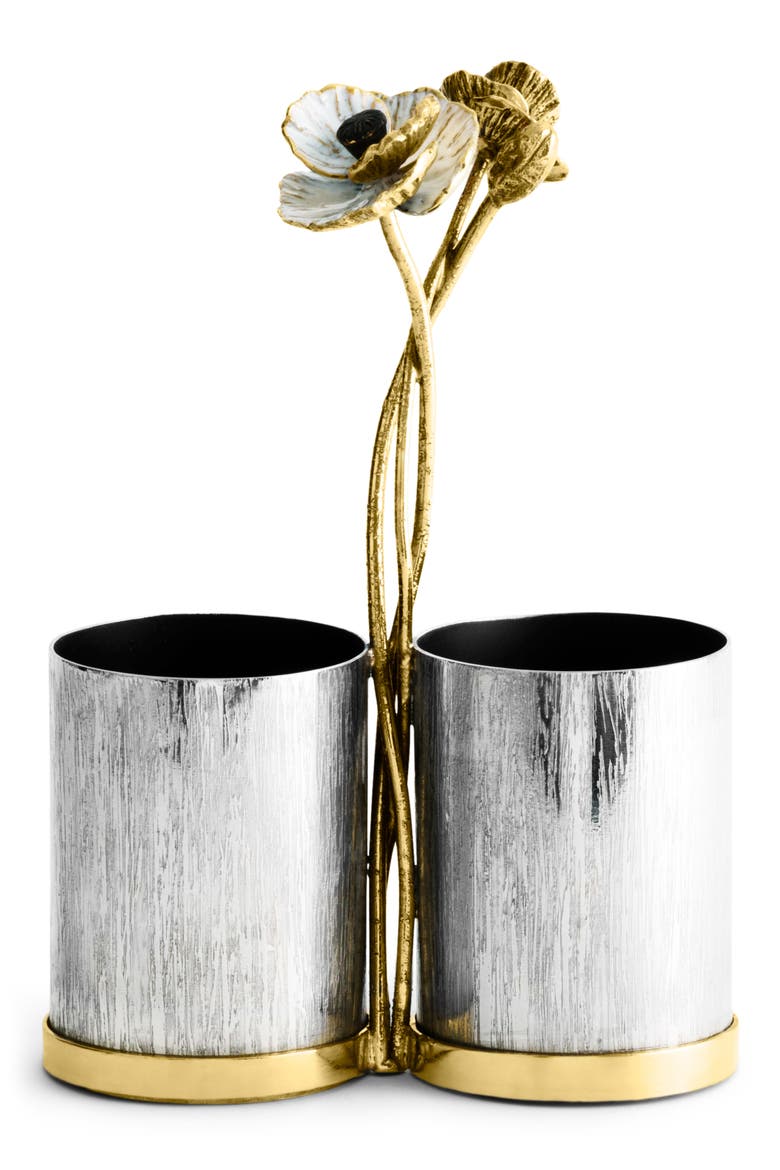 Anemone Cutlery Caddy, Main, color, SILVER/ GOLD