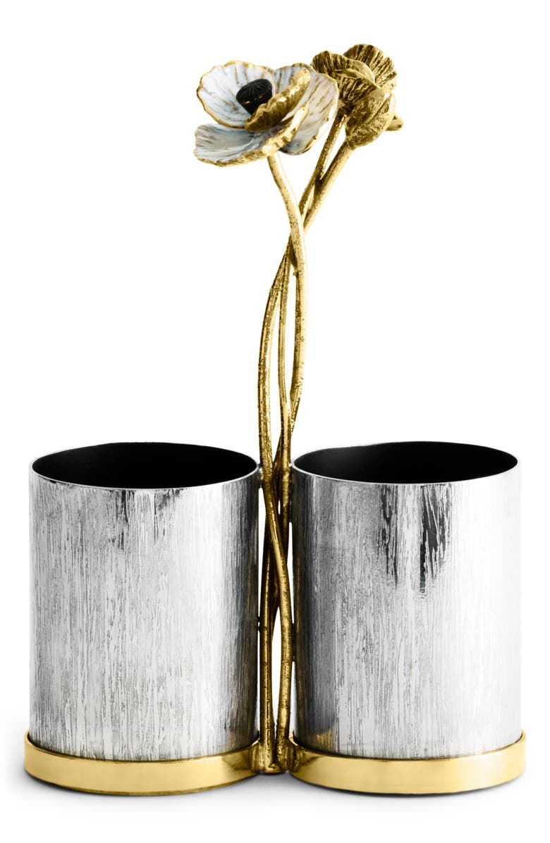 Michael Aram Anemone Cutlery Caddy, Main, color, Silver/ Gold