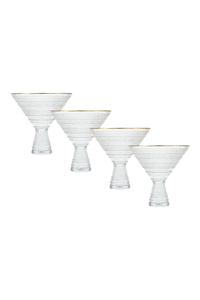 Jupiter Set of 4 Martini Glasses, Main, color, CLEAR